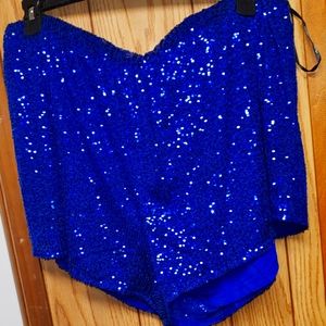 City chic electric blue sequin shorts